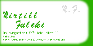 mirtill fuleki business card